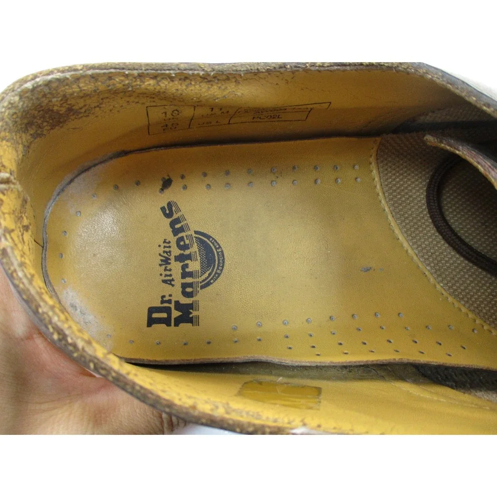 Dr. Martens Stanton Shoes Mens 11 Brown Leather 4-Eye Oxford AirWair Low Top